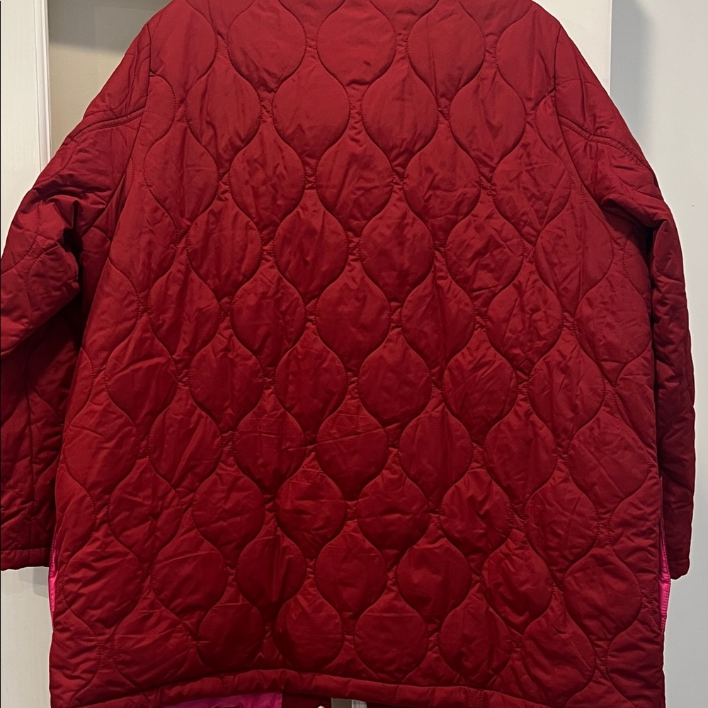 J. Crew Women's Deep Red Quilted Puffer Jacket - Picture 8 of 10